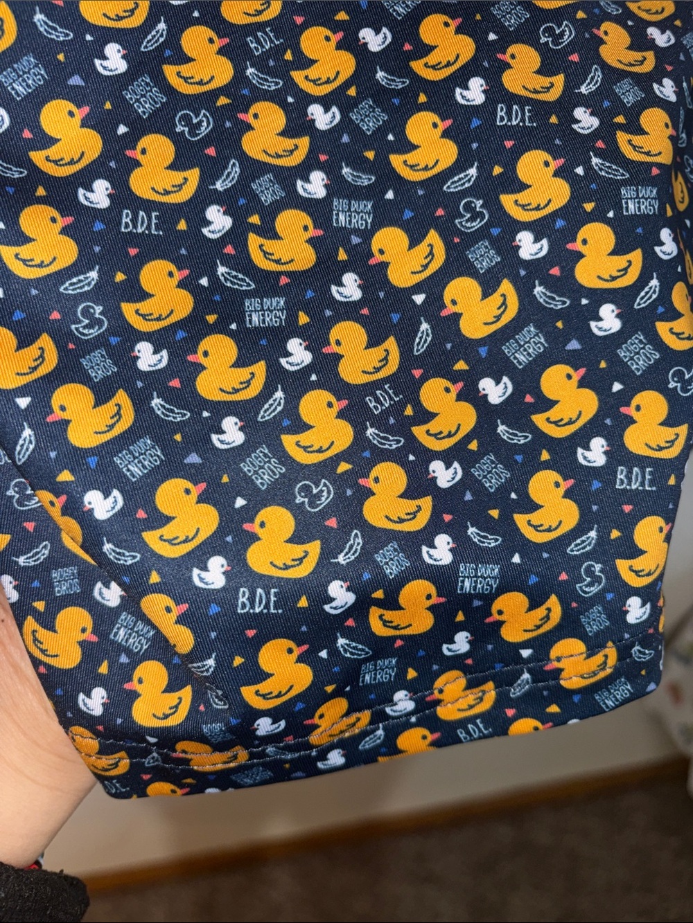 Bogey Bros Navy Golf Polo with Yellow Duck Print - Picture 9 of 16